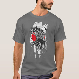日本国旗サムライハットカタナレッドサークル日本の Tシャツ