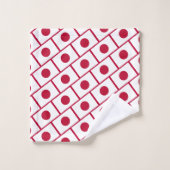 日本国旗パーソナライズされた聖なる書物、 経典赤日本の バスタオルセット (ウォッシュタオル)