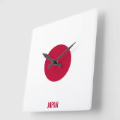 日本国旗愛国 スクエア壁時計 (傾斜)