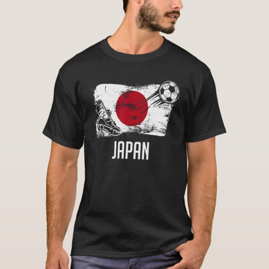 日本国旗日本のジャージー日本のサッカーチーム Tシャツ (正面)