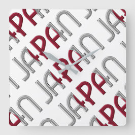 日本国旗日本の色タイポグラフィ スクエア壁時計