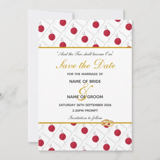 日本国旗 オーダーメイド ウェディング セーブザデート (正面)