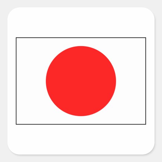 日本国旗 スクエアシール (正面)