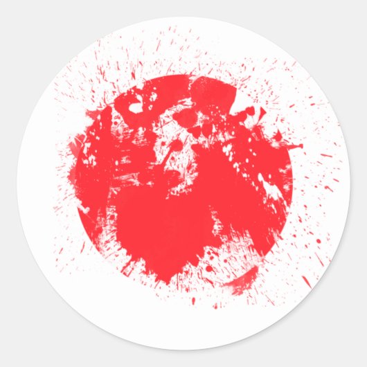 日本国旗 ラウンドシール (正面)