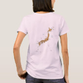日本国旗+地図+テキストTシャツ Tシャツ (裏面)