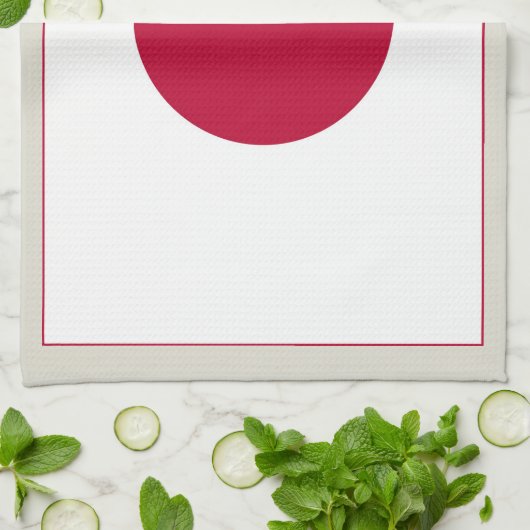 日本国旗:日の丸、日章木、赤日 キッチンタオル (折り畳み)