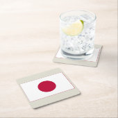 日本国旗:日の丸、日章木、赤日 スクエアペーパーコースター (インサイチュ)