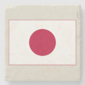 日本国旗：日の丸、日章木、赤日 ストーンコースター (正面)