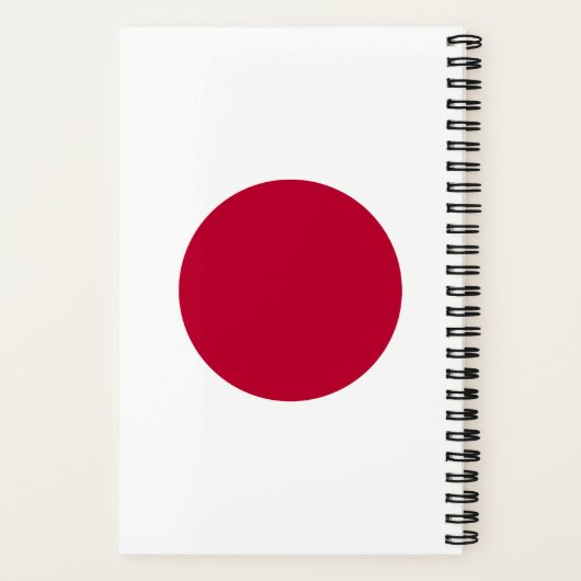 日本国旗：日の丸、日章木、赤日 ノートブック (裏面)