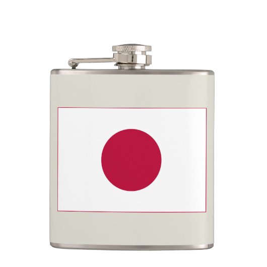 日本国旗:日の丸、日章木、赤日 フラスク (正面)
