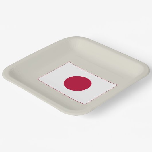 日本国旗：日の丸、日章木、赤日 ペーパープレート (傾斜あり)