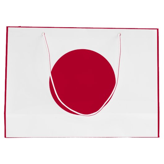 日本国旗：日の丸、日章木、赤日 ラージペーパーバッグ (裏面)