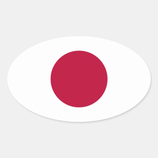 日本国旗 楕円形シール (正面)