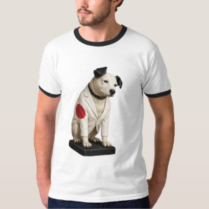 日本国旗Blazer Nipper - RCA Victor Dog in Japan Tシャツ