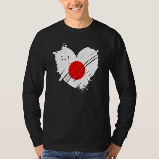 日本国旗I Love Japan日本のDna Tシャツ (正面)