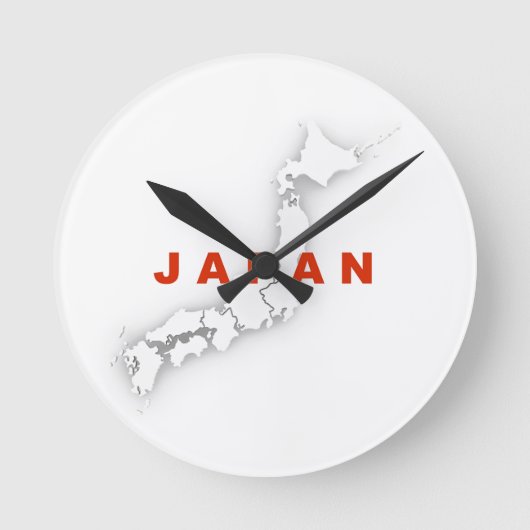 日本地図の概要図 ラウンド壁時計 (正面)