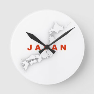 日本地図の概要図 ラウンド壁時計