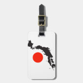 日本地図の輪郭および円 ラゲッジタグ (正面縦)