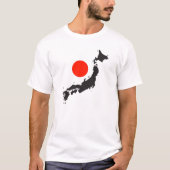 日本地図の輪郭および円 Tシャツ (正面)