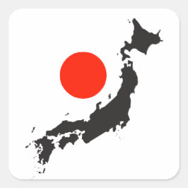 日本地図の輪郭と円 スクエアシール