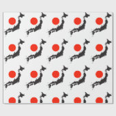 日本地図の輪郭と円 ラッピングペーパー (フラット)