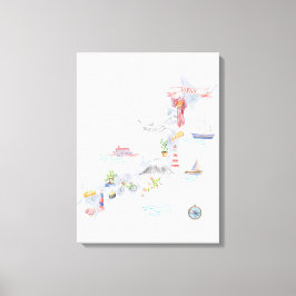 日本地図イラスト キャンバスプリント