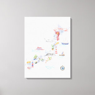 日本地図イラスト キャンバスプリント