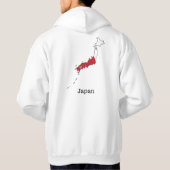 日本地図内の日本国旗 お土産 デザイン パーカ (裏面)
