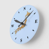 日本地図時計 ラウンド壁時計 (傾斜)