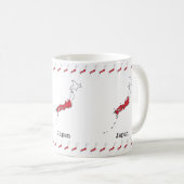 日本地図柄のお土産デザインに日本国旗を融合 コーヒーマグカップ (正面右)