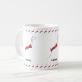 日本地図柄のお土産デザインに日本国旗を融合 コーヒーマグカップ (正面左)