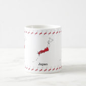 日本地図柄のお土産デザインに日本国旗を融合 コーヒーマグカップ (中央)