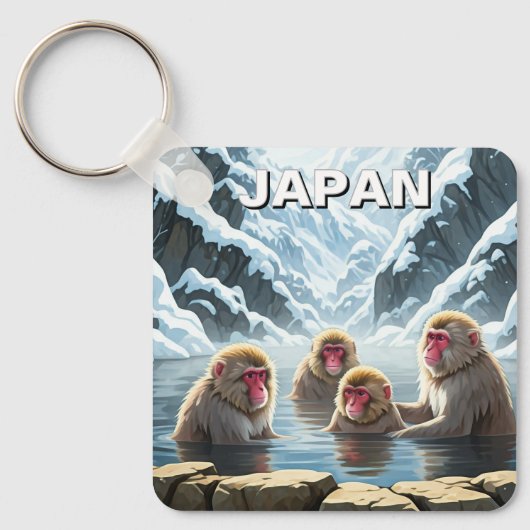 日本地獄谷猿公苑スノーモンキー キーホルダー (正面)