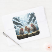 日本地獄谷猿公苑スノーモンキー スクエアシール (封筒)