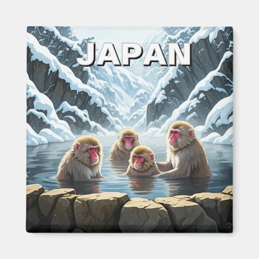 日本地獄谷猿公苑スノーモンキー マグネット (正面)