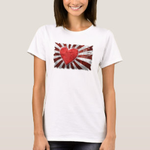 日本地震の津波の災害救助の女性 Tシャツ