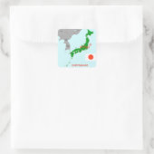 日本地震地図 地震活動 スクエアシール (バッグ)