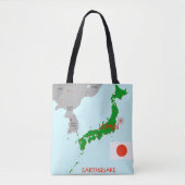 日本地震地図　地震活動 トートバッグ (正面)