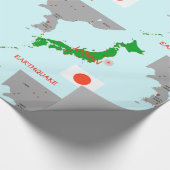 日本地震地図　地震活動 ラッピングペーパー (角)