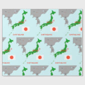 日本地震地図　地震活動 ラッピングペーパー (フラット)