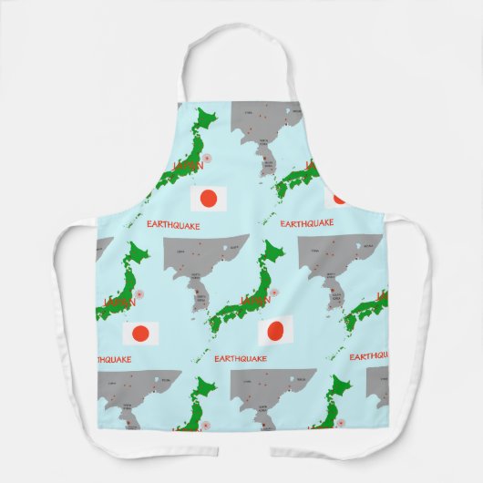 日本地震地震地図 エプロン (正面)
