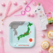 日本地震地震地図 ペーパープレート (パーティー)