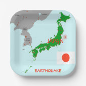 日本地震地震地図 ペーパープレート (正面)