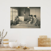 日本女性の床のポスター ポスター (キッチン)