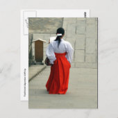 日本女性の赤 ポストカード (正面/裏面)