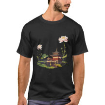 日本家屋の景観と水の反射