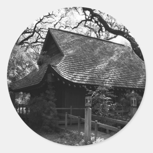 日本家屋ステッカー ラウンドシール (正面)