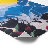 日本山富士カラフルヴィンテージ旅行 ポスター (角)