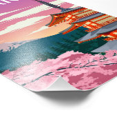 日本山富士ヴィンテージミニマル旅行ポスター フォトプリント (角)