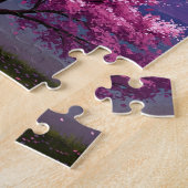 日本山富士富士さくらんぼ花開き ジグソーパズル (側面)